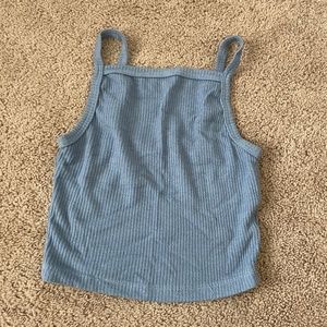 Urban Outfitters Blue High Neck Cropped Tank (S)